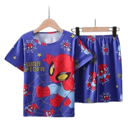 Pijama Infantil Homem Aranha Manga Curta (Verão) - Tam 3 a 12 Anos