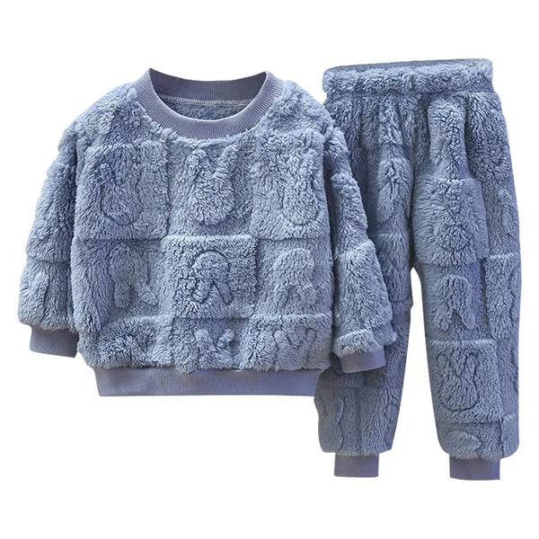 Pijama de Pelinhos Infantil Flanelado - Modelo Carneirinho Da Mamãe - Tam 2 a 6